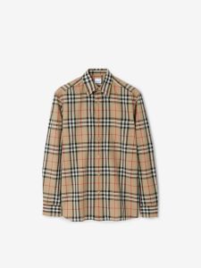 Burberry | Check Pattern Cotton Long Sleeve Mens Shirt