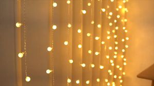 Dây Đèn Led Trang Trí Bóng Tròn Cherry Ball Dài 10 Mét 100 Bóng Tròn Vàng Nắng Cắm Điện Chống Nước