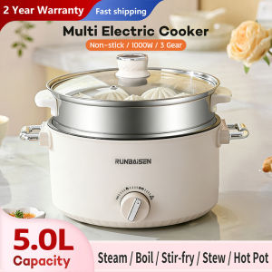 5L Large Capacity Electric Cooker 1000W Multi Function Cooker Steamer Cooker Non Stick Hot Pot Periuk Nasi Elektrik