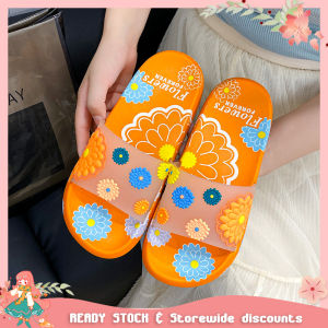 Cute Leaf Thick-soled Outer Wear Home Slippers Sandals for Women Sliper Murah Wanita