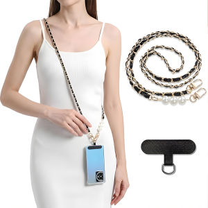 Crossbody Pearl Phone Strap Women Long Metal Chain Lanyard Universal Phone Case Hanging Rope Fashion INS Style Accessories