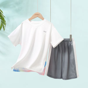 Quick Dry Cool Feeling Childrens Sportswear Set Short Sleeve Two Piece Suit for Boys And Girls Suitable for Summer