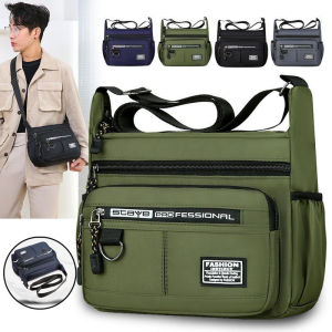 【Crystal_】COD กระเป๋าสะพายสำหรับผู้ชาย กระเป๋าเป้สะพายหลังขนาดใหญ่ กระเป๋าหลายใบ ผ้าออกซ์ฟอร์ด กันน้ำและสวมใส่ได้