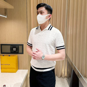 Áo Thun Polo Cổ Polo Tay Ngắn Dệt Kim Cổ Điển Của Anh Dành Cho Nam Thời Trang Mới Sọc Nhiều Màu Áo Sơ Mi Nam Mùa Hè