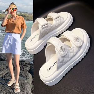 Plus Size Womens Shoes 41-43 Platform Slippers Womens Summer New Arrival Internet-Famous Outdoors All-Matching Slippers Fairy Style Sandals