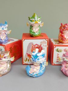 ของเล่นพกพาแบบอุปกรณ์เสริมสำหรับงานปีใหม่ ของเล่นพิเศษ ของเล่นรูปมังกร ของเล่นรูปมังกร 9 สัตว์ พลิกฝาบังตา