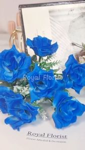 Bunga Rose Bouquet 7 Cabang Premium / Bunga Mawar Hias Import / Bunga Palsu Dekorasi | NK-52
