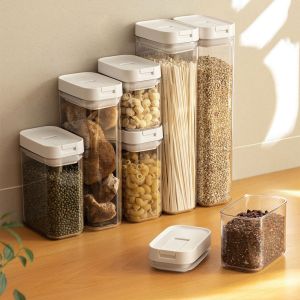 1PC Pasta Storage Box Grain Sealed Jar Transparent Durable Leakproof Spaghetti Storage Container Large Capacity Snack Food Tank
