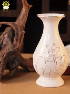 Embossed Lotus Ceramic Vase Praying Vase