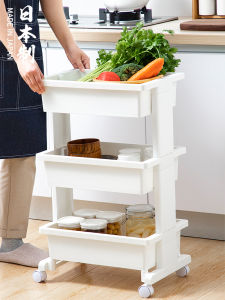 Japanese Import Trolley Rack Kitchen and Bedroom Book Snack Movable Bathroom Bathroom Storage Storage Rack