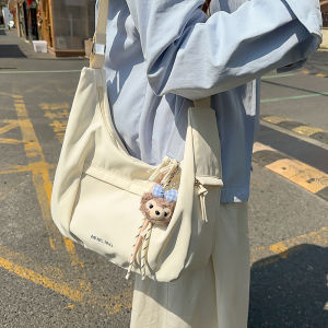 New 2025 Casual Womens Crossbody Bag Large Capacity Single Shoulder Satchel for Tutoring And Leisure Nylon Material Zipper Closure