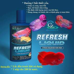REFRESH LIQUID Dành cho cá cảnh Dưỡng Chất Đậm Đặc Giúp Cá Khỏe Giảm Stress Nhanh Tăng Sức Đề Kháng Ngăn Ngừa Bệnh Tật Chai 100ml.