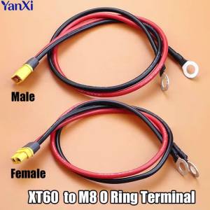 XT60 Female Male Plug To M8 Terminals Connector Cable Adapter 12AWG 50cm For Car And Ship Battery Solar Panel Connection Cable
