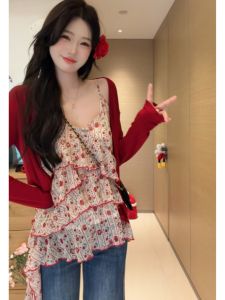 V.C.I | Red Sun-protective Lightweight Ice Silk Knit Cardigan