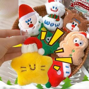 Christmas Plush Keychain Cartoon Santa Claus Christmas Tree Doll Doll Keychain Pendant Key Chains Gift Decoration Christmas Jewely