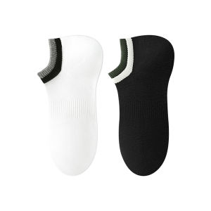 B&C.Room | Mens Short Socks Summer Thin Cotton Breathable Anti-Odor Sweat Absorbent Double Cuff Trendy Sports No Slip Boat Socks