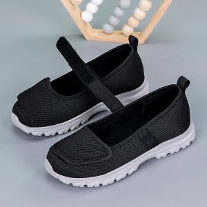 Summer Casual Slip-On Shoes Comfortable Soft Bottom Low Cut Walking Shoes for Women Old Beijing Cloth Shoes Breathable Mesh