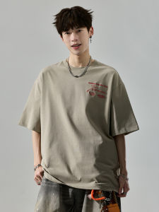 SZON | Embroidered Letter Heavy Duty Summer Cleanfit Cotton Short Sleeve T-Shirts