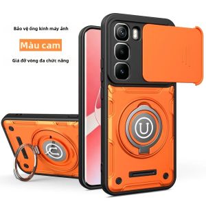 360 ° Ốp Điện Thoại Có Giá Đỡ Từ Tính Nắp Che Camera Trượt Cho Infinix Note 50 Pro 4G Hot 60i 60 50 Pro+ Smart 10 9 HD Chống Sốc Chất Liệu TPU PC
