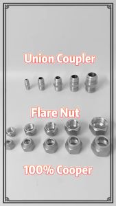 TOMODACHI Car Aircond Flare Nut & Flare UnionFor Aircond Brass/ Cooper Piping Joint Installation (Coupler)