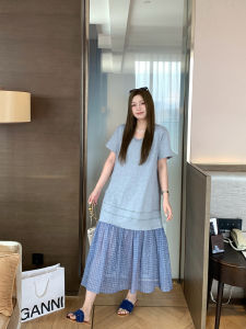 Large Size Summer Casual Slimming Lace-Up Tunic Dress