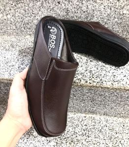 Dép bít mũi nam phom đẹp da mềm mã SP18 màu nâu size từ 38-43 mẫu mới hiện nay