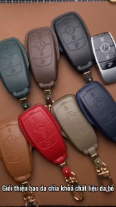 Bao Da Chìa Khoá Ép Form Smartkey Ô Tô Mercedes C180 C200 C250 C300 E180 E200 E300 Glc200 Glc250 Glc300 Chìa Khoá 3 Nút Bấm Ốp Chìa Khoá Da Thật Bọc Chìa Khoá Xe Ô Tô Nhiều Mầu Đồ Da Thủ Công Kazak MER-D3