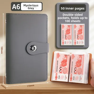 Waterproof Cash Storage Folder Large Capacity Loose Leaf Money Saving Book Chinese Currency Notebook 100 Thousand Yuan Savings Clip