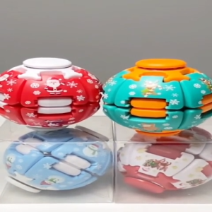 Christmas Spinning Top Finger Stress Relief Mini Toy Press and Rotate Portable Fidget Ball
