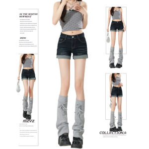 MZVZ | Quần Short Jean Ôm Cao Cổ American Vintage