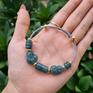 Vòng lu thống ngũ điếu hồ ly tỳ hưu Lam Ngọc dây cáp không kén mệnh - Phong Thủy TUDO