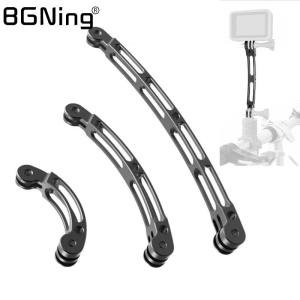 Aluminum Helmet Arm Extension Curved Pole Selfie Stick Tripod Adapter for GoPro13 12 DJI Action 5pro Insta360 X4 Pocket 3 Camera