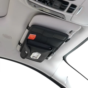 Car Sunvisor Tissue Holder Multi-Functional Car Sun Visor Storage Card Pocket Magnetic Sunglasses Clip