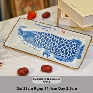 FENGBAI | Đĩa Thanh Long Phong Cách Trung Quốc May Mắn để Sử Dụng tại Nhà