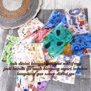 Baju Bayi Setelan Oblong Pendek 3 Setel Usia 3-15 Bulan Motif Banyak Bahan Lembut & Nyaman