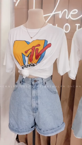 DNEMNLPH Graphic Vintage & Statement Tees (Korean Inspired Stretchable Freesize Casual Summer Beach Comfy Cotton On Hand