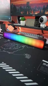 fenyueer Speaker  Bluetooth  Soundbar RGB 5 Colors LED Light Computer TV Phone TF Multifunction 5.0 Bluetooth Speaker - S19