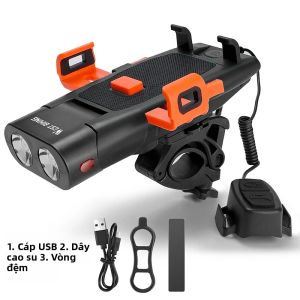 West Biking | Bộ Đèn Xe Đạp 4 Trong 1 WEST BIKING Với Đèn Pha 500LM Còi 130dB Giá Đỡ Điện Thoại Bộ Dụng Cụ Đạp Xe Chống Nước Sạc USB 3000mAh