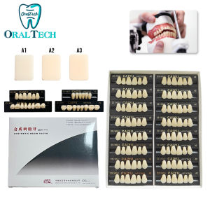 96 Pcs/Set Dental Resin Teeth Posterior Anterior Full Mouth Denture Acrylic Preformed False Tooth Teaching Model Synthetic Fake