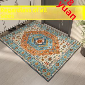 Luxury Entrance Mat Vintage Persian Hallway Rug American Country Style Door Mat Rectangular Wear Resistant Home Textile Floor Mat