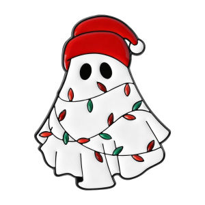 Happy Holidays Christmas Snowman Enamel Pins Halloween Ghost Santa Hat Brooches Lapel Badge Fashion Jewelry Gifts for Friends