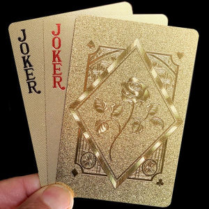 TEKANAI | Gold Waterproof Mattified Golden Plastic Playing Cards