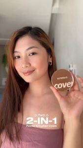 O.TWO.O 2 In 1 Cushion Foundation Setting Powder Waterproof Long Lasting All Day Natural Face Makeup