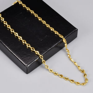 L200 French Ins-style oval pig nose coffee bean necklace simple stainless steel plated with 18K gold