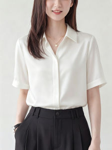 YAOMUHUA | French Elegant White Short Sleeve Shirt