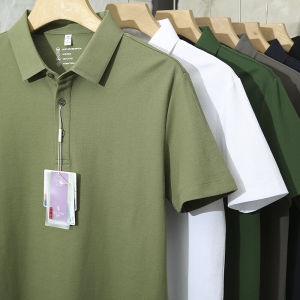 Sorona Cool Short Sleeve Casual Cotton Polyester Blend Mens Polo Shirt Summer Breathable Slim Fit Turn-down Collar Top