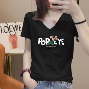 YOUROUPING | Summer New Trendy Casual Loose Printed Pure Cotton V-Neck Slim T-Shirt
