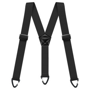 Heavy Duty Suspenders for Men Work Biker Outdoor 3.8cm Wide X-Back with 4 Snap Hook Adjustable Elastic Trouser Braces Strap Belt