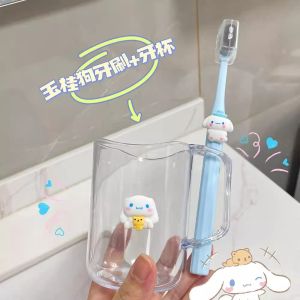 Cute Couple Toothbrush Cup Set Childrens Bathroom Accessories Travel Wash Cup Plastic Material Dental Care Kit