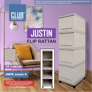 LEMARI RAK SERBAGUNA PLASTIK CLUB FLIP SUSUN 4 [CLBBOX]
